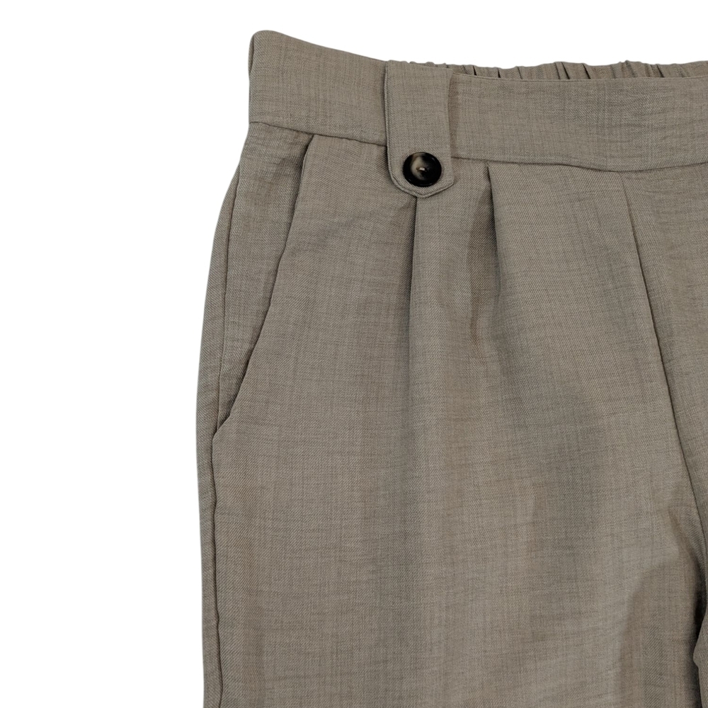 Monteau Los Angeles Pleated Beige Wide-Leg Pants Size Large - Picture 3 of 11